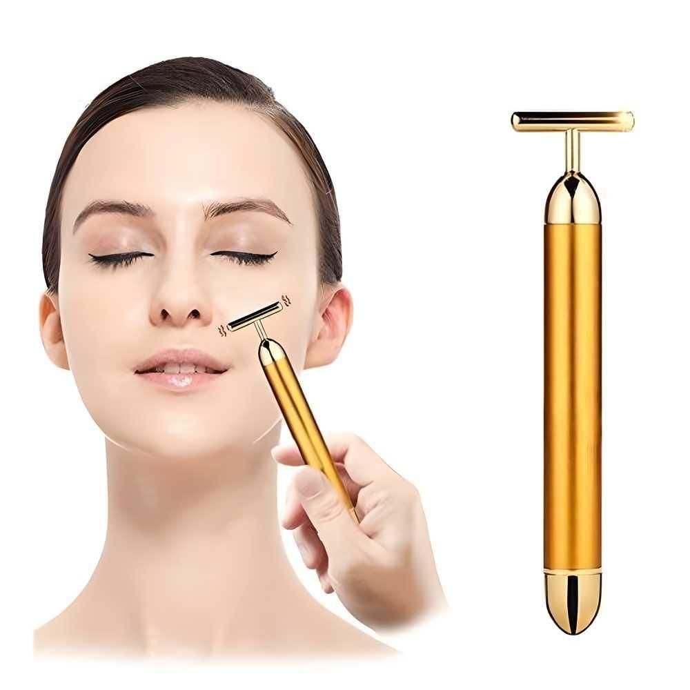 Luxury Skincare 24K Gold Energy Electric Facial Massager Roller (50% OFF)
